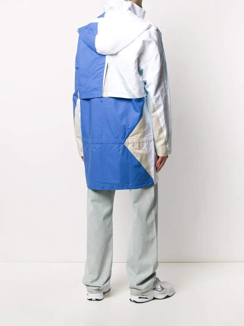 Reebok Colour Block Raincoat In Blue