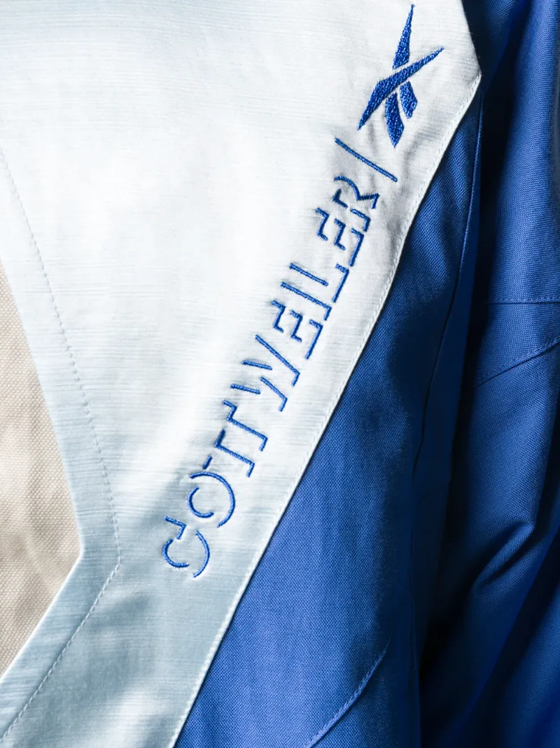 Reebok Colour Block Raincoat In Blue