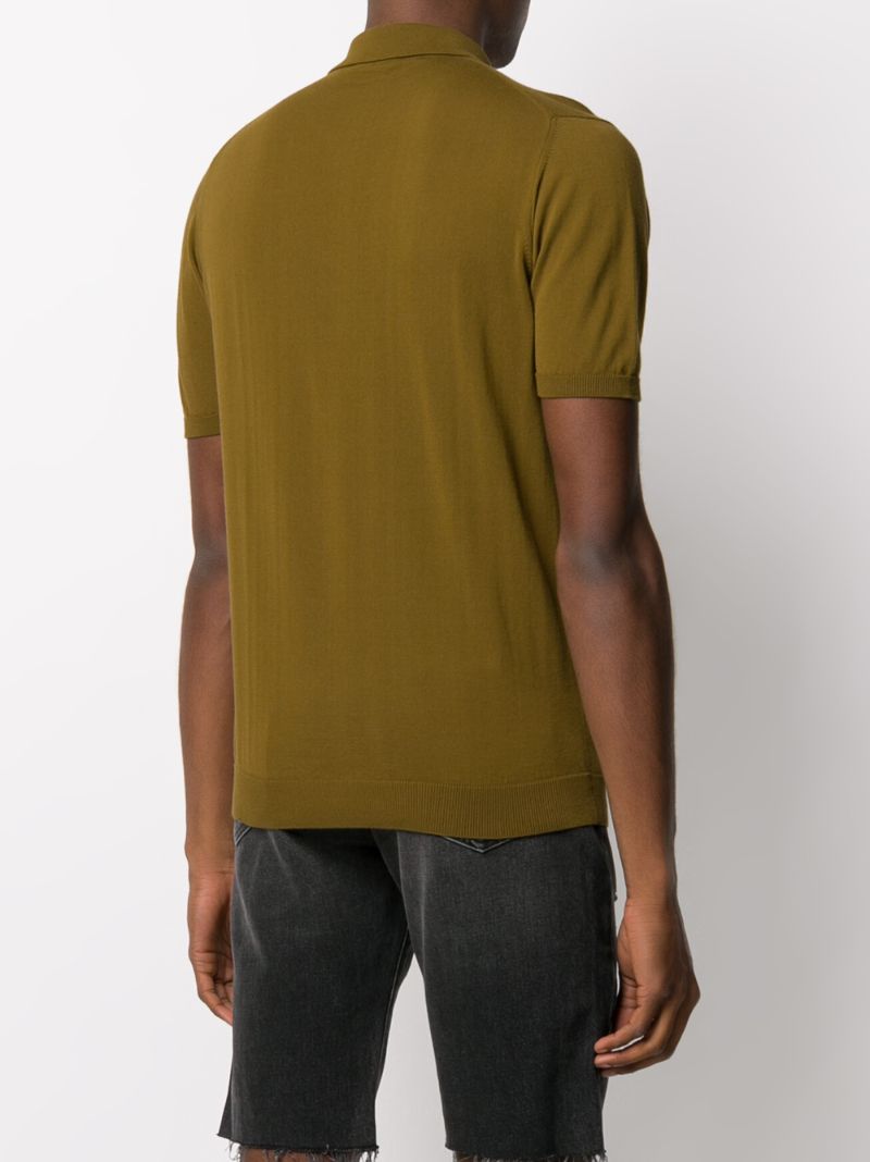 Shop Roberto Collina Fine Knit Polo Shirt In Green