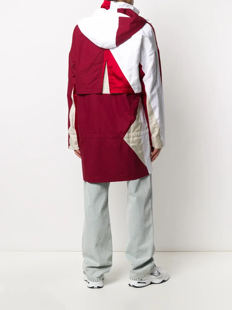 Reebok Colour Block Raincoat In Red