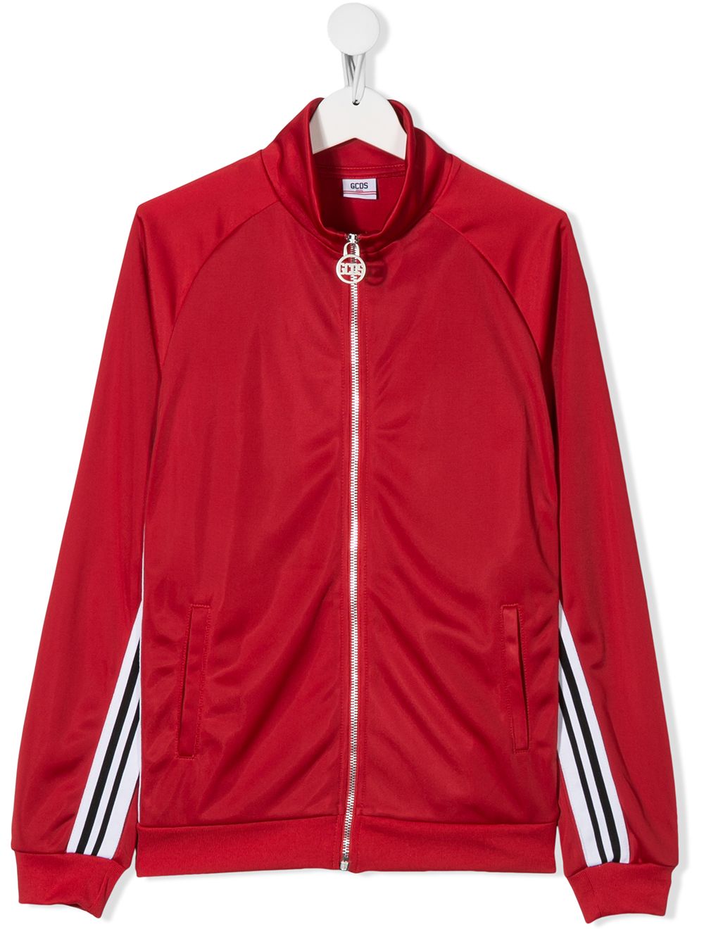 Gcds Teen Stripe-trim Zip-through Jacket In Red