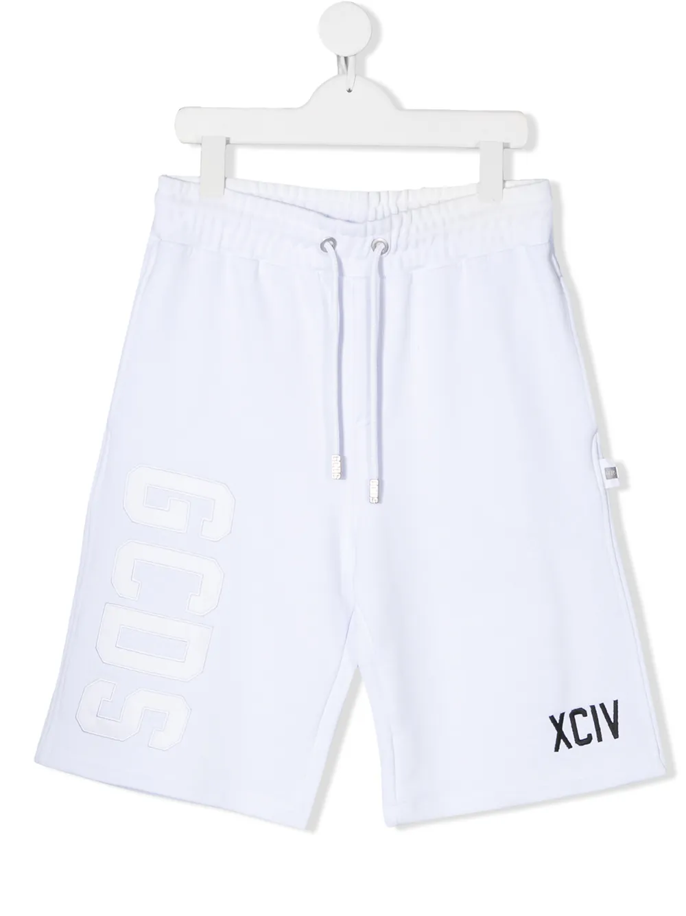 Gcds Teen Logo-patch Track Shorts In White