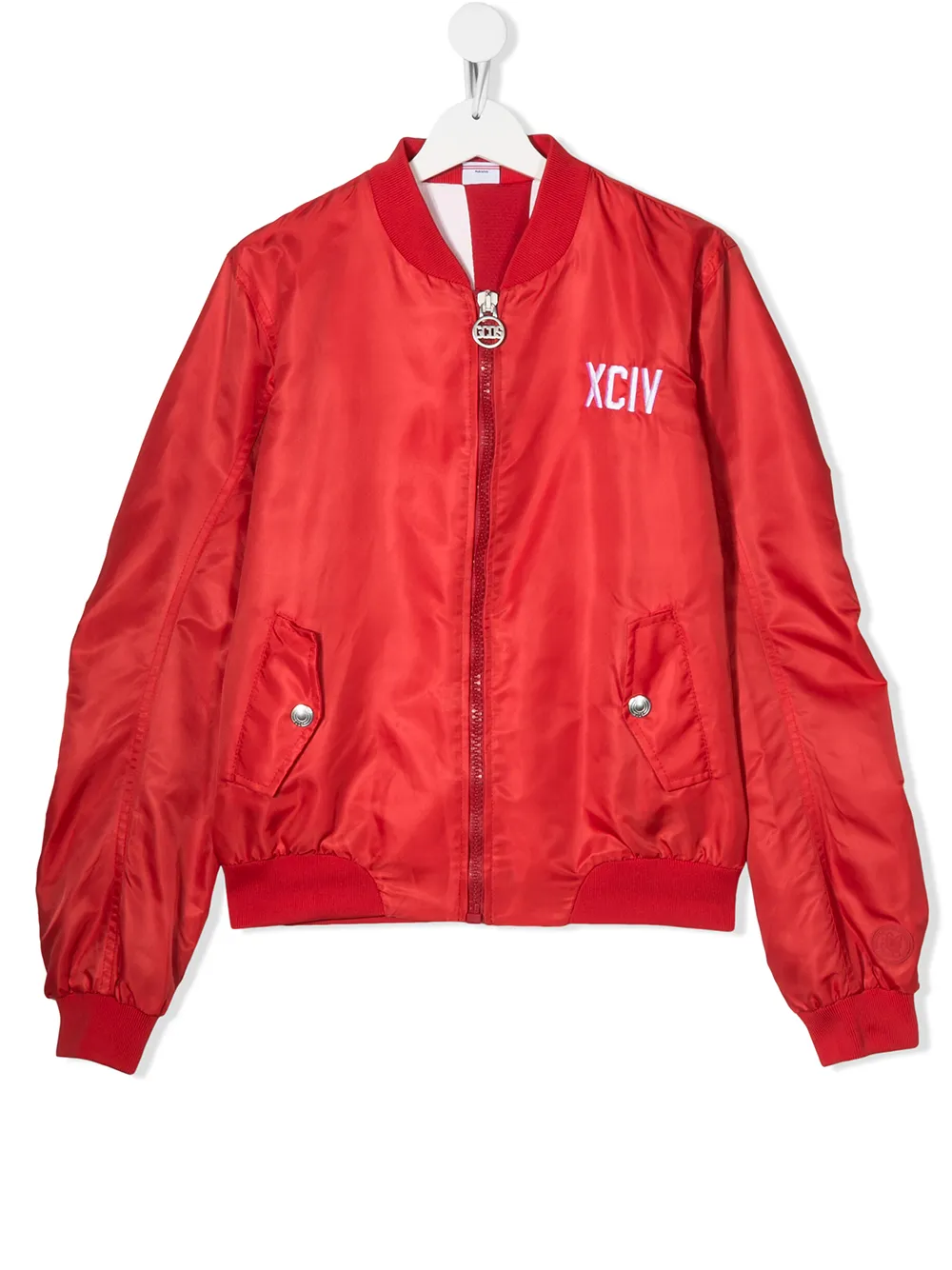 фото Gcds kids teen logo-embroidered bomber jacket