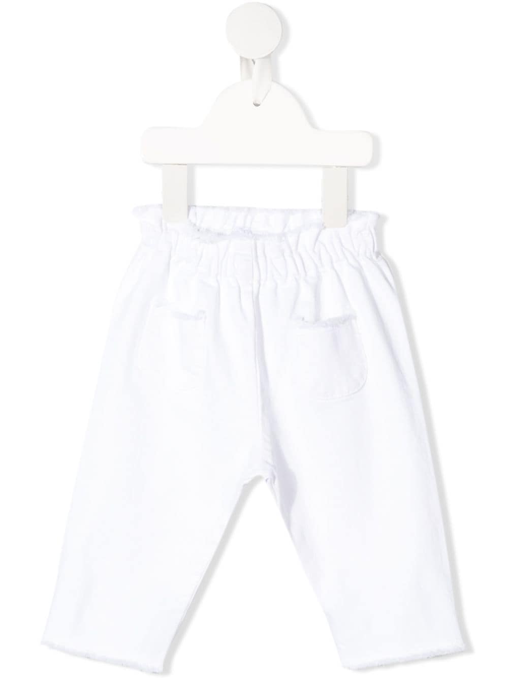 Il Gufo Babies' Paperbag-waist Jeans In White