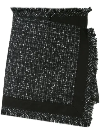 frayed wrap mini skirt