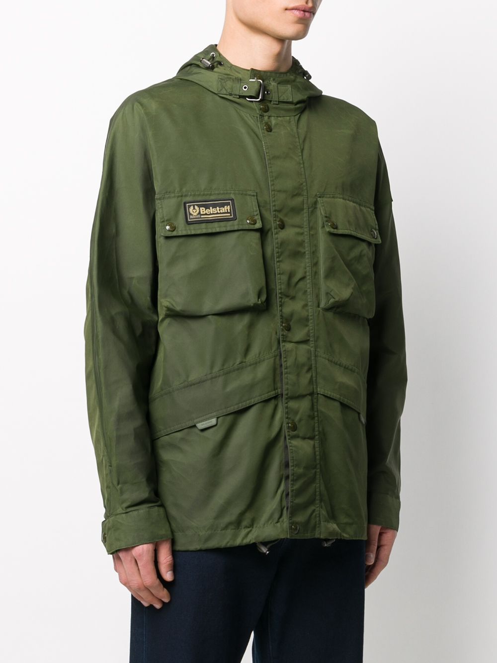 фото Belstaff logo-patch hooded jacket