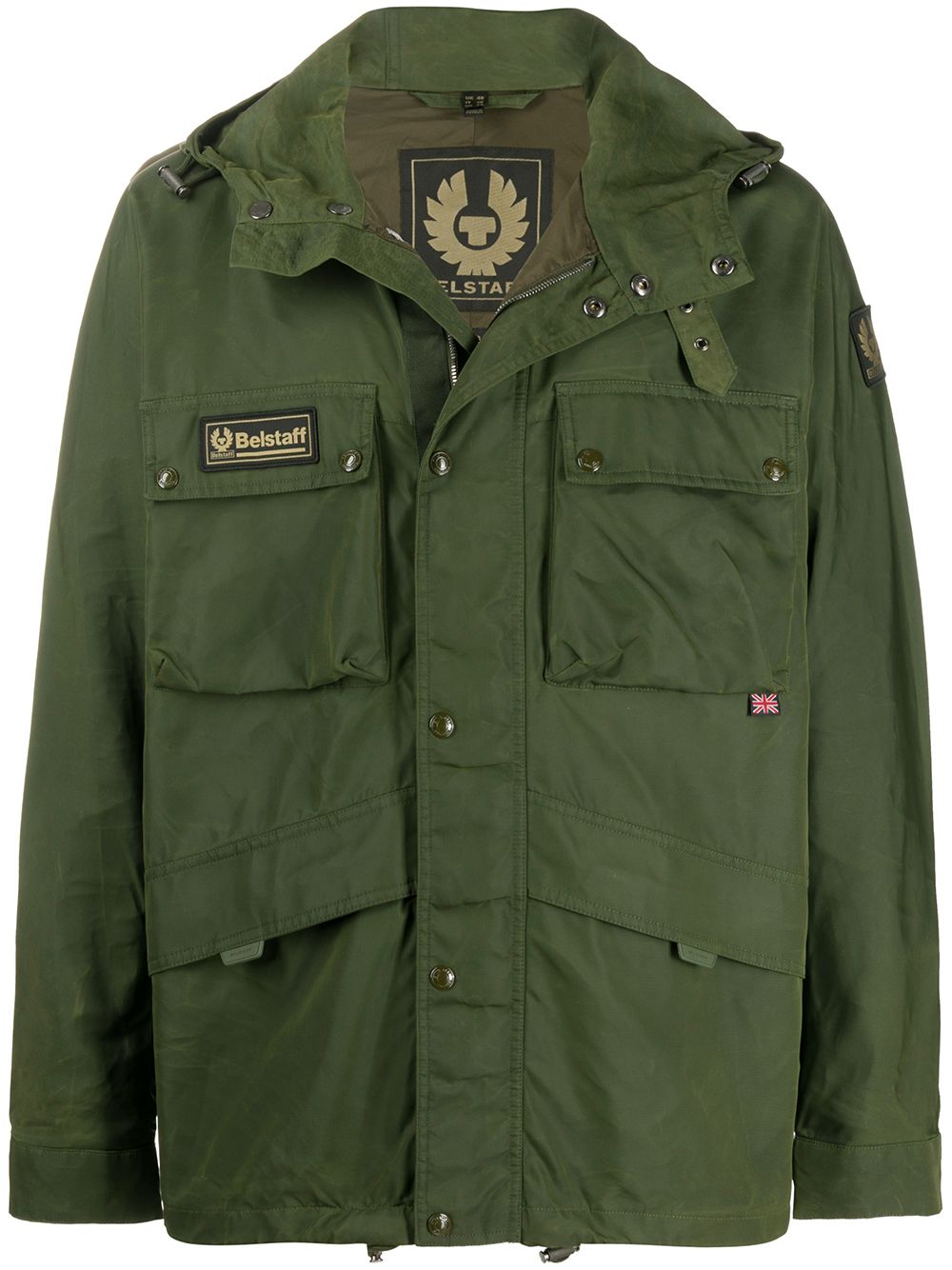 фото Belstaff logo-patch hooded jacket