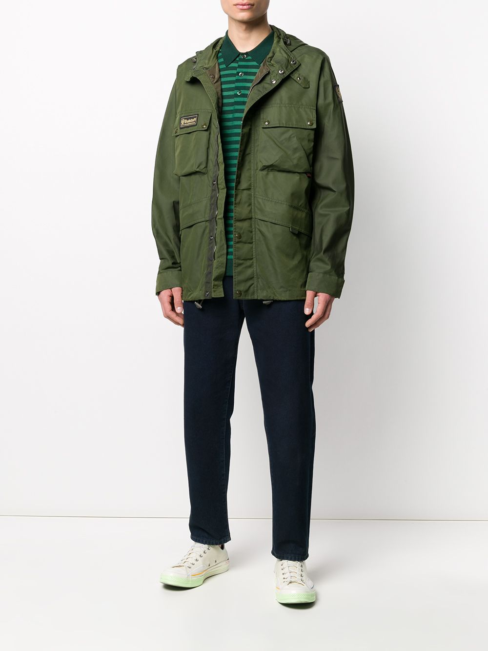 фото Belstaff logo-patch hooded jacket