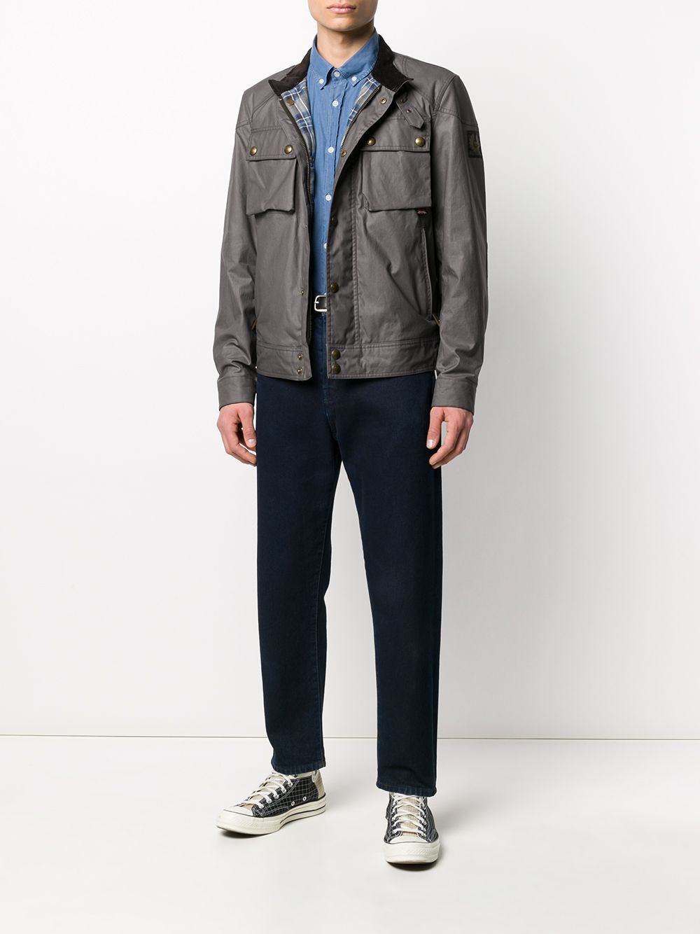 фото Belstaff check-lining biker jacket