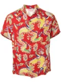 Fake Alpha Vintage 1950s dragon print short-sleeved shirt - Red