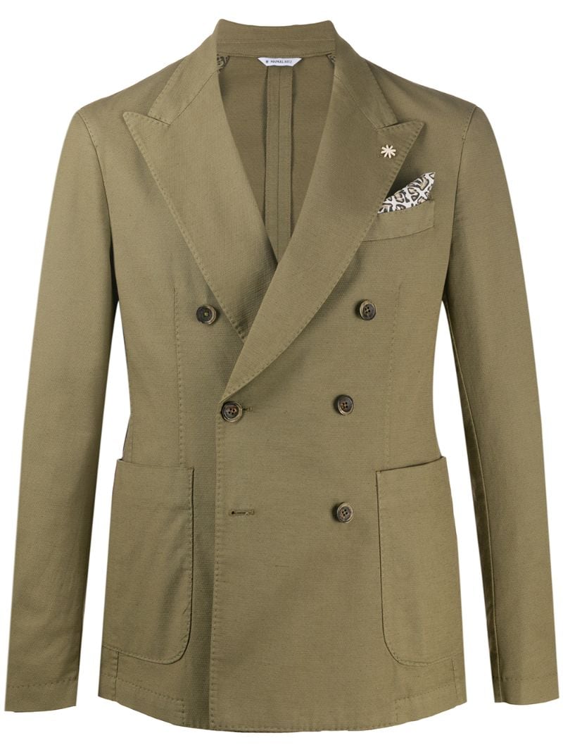 Manuel Ritz Tailored Double-breasted Jacket In Green