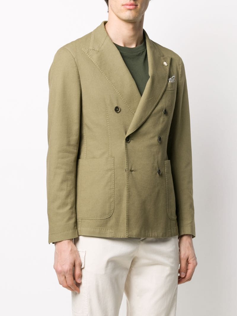 Shop Manuel Ritz Tailored Double-breasted Jacket In Green