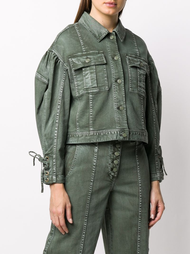 Shop Ulla Johnson Atticus Denim Jacket In Green