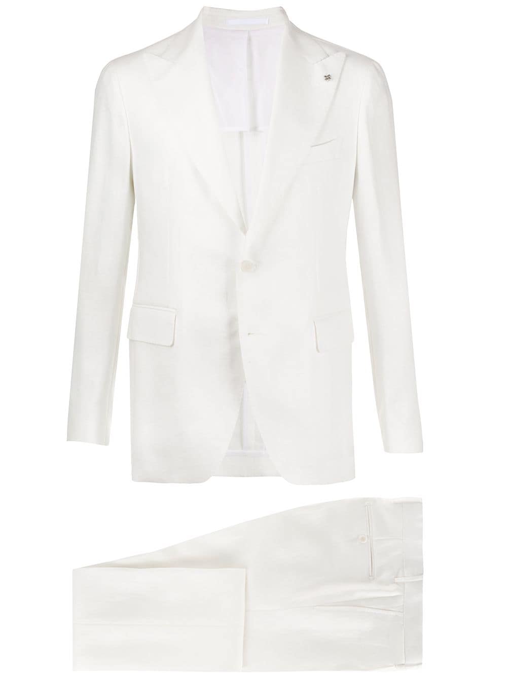 Tagliatore Two-piece Linen Suit In White