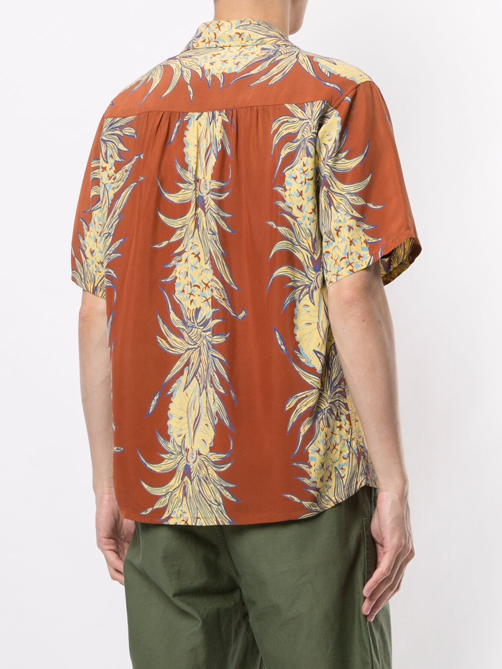 Pre-owned Fake Alpha Vintage 1950s Floral Print Short-sleeved Shirt In Brown