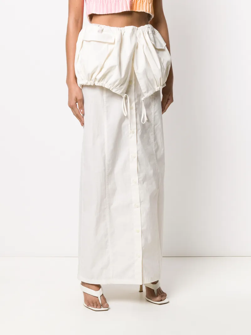 JACQUEMUS LA JUPE CUEILLETTE LAYERED LONG SKIRT