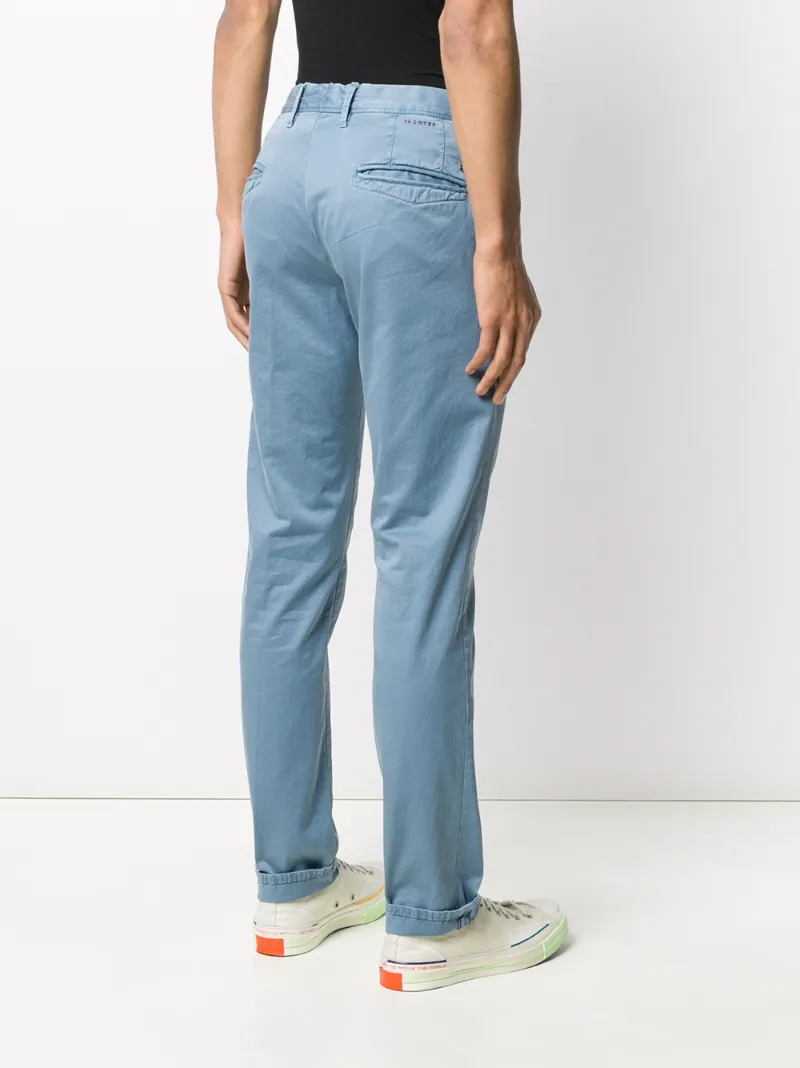 Incotex Straight Fit Chinos In Blue