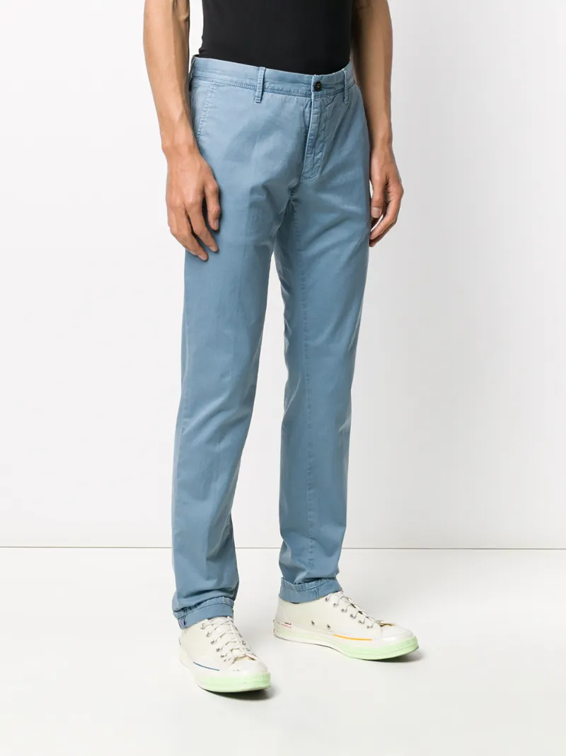 Incotex Straight Fit Chinos In Blue