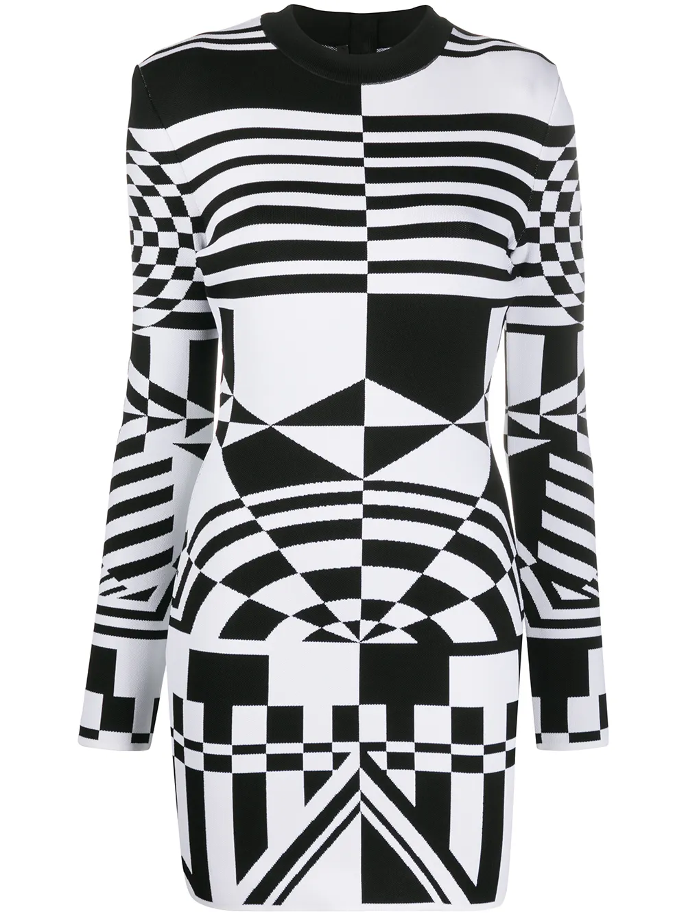 balmain dress black and white