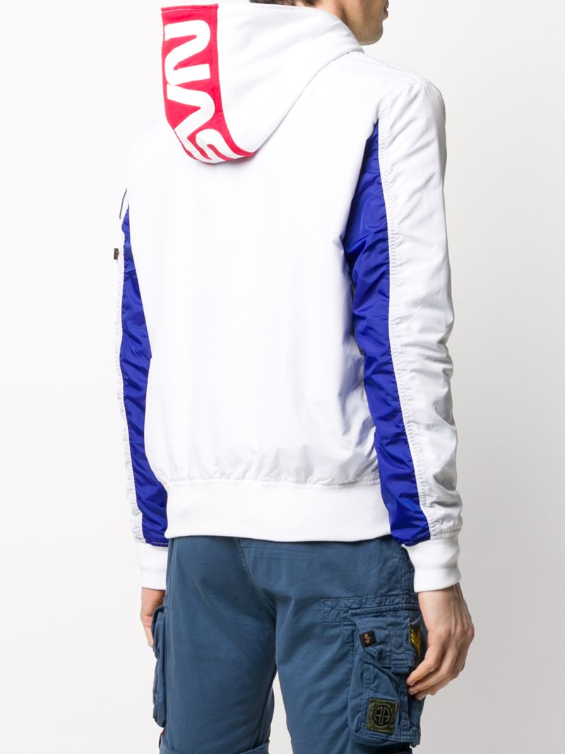 Shop Alpha Industries Ma-1 Tt Nasa Hooded Jacket In White