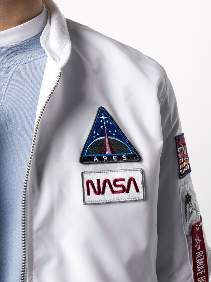 Shop Alpha Industries Ma-1 Tt Nasa Hooded Jacket In White