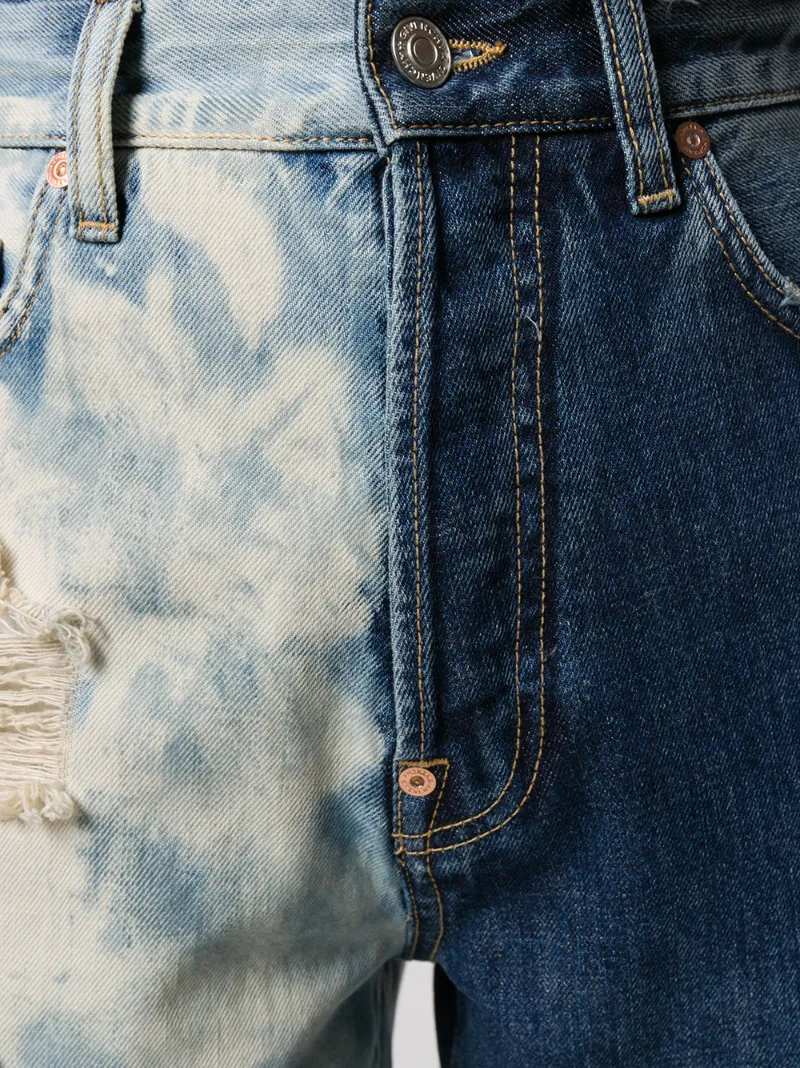 Givenchy Two-tone Cropped Jeans In Blue