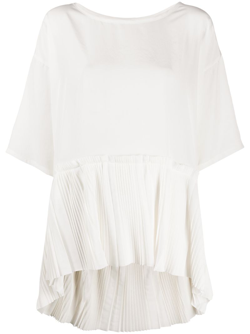 P.a.r.o.s.h Pleated Panel Blouse In White