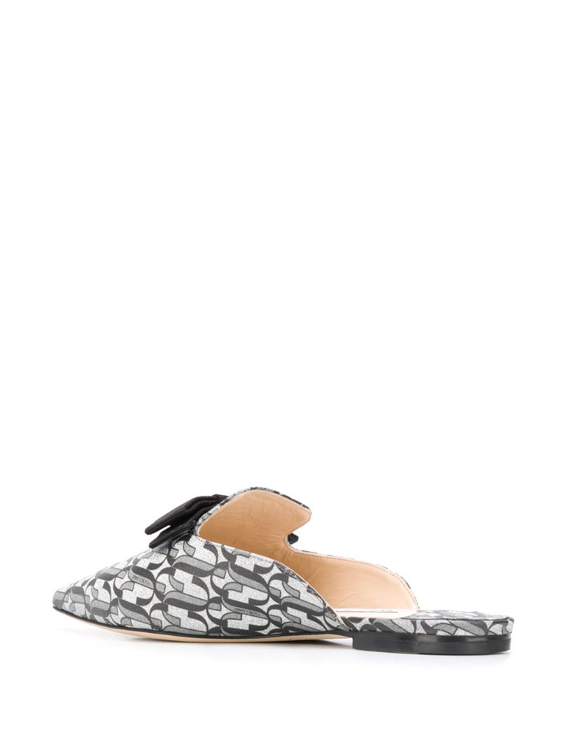 Shop Jimmy Choo Galaxy Monogram Mules In Grey