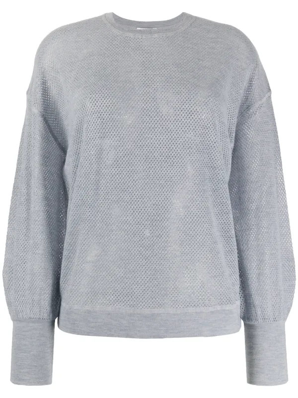 white crew neck cashmere sweater