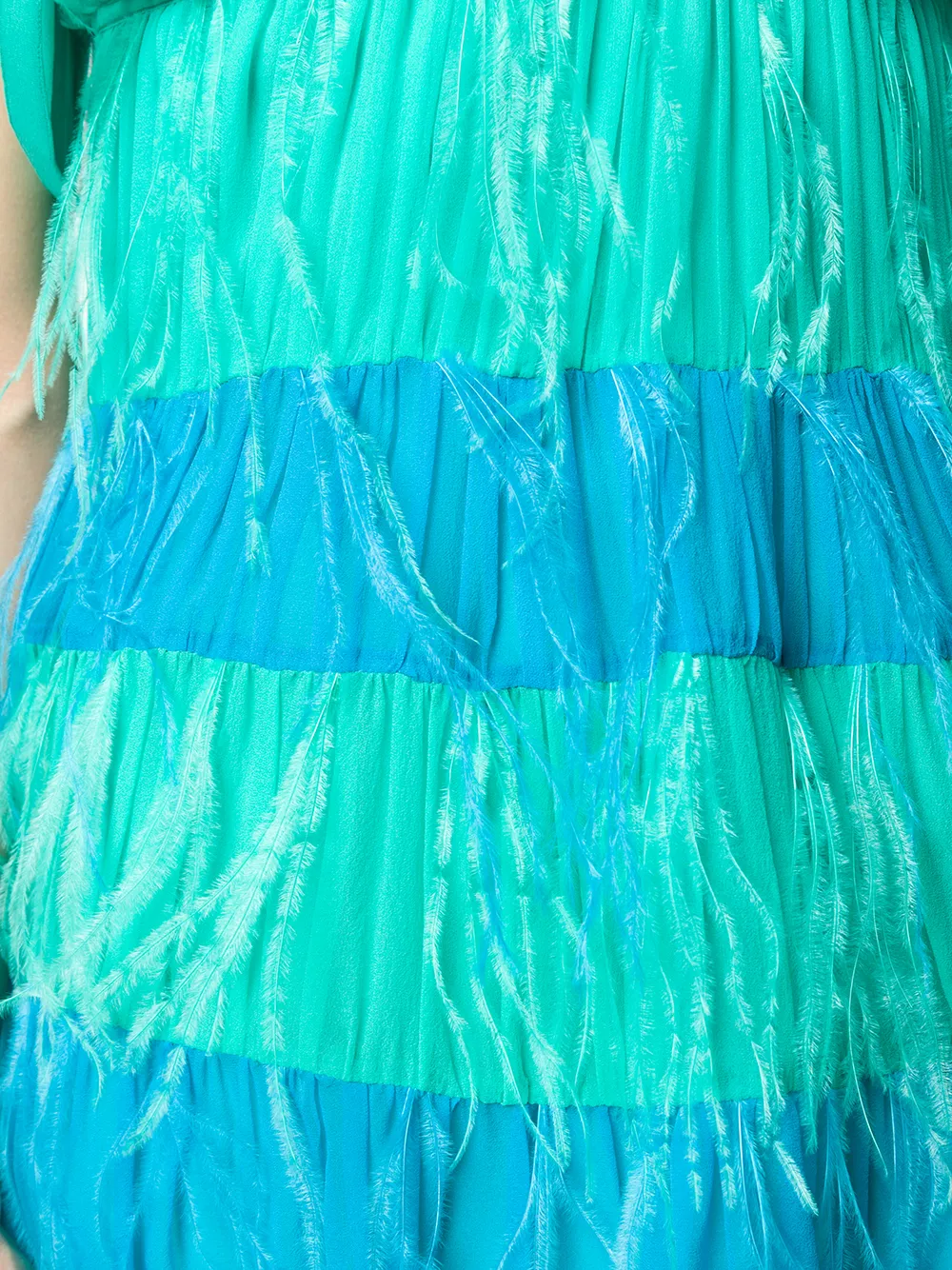 Alberta Ferretti Mini-jurk verfraaid met veren Groen