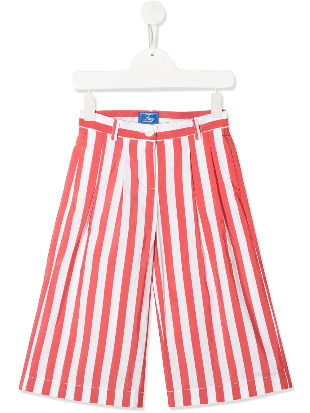 Fay Kids' Striped Wide-leg Trousers In Red