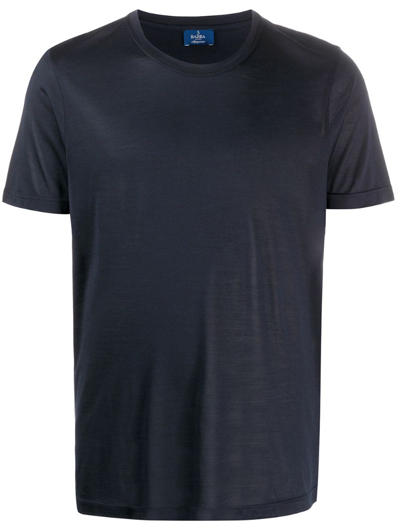 Barba Silk Crew Neck T-shirt In Blue