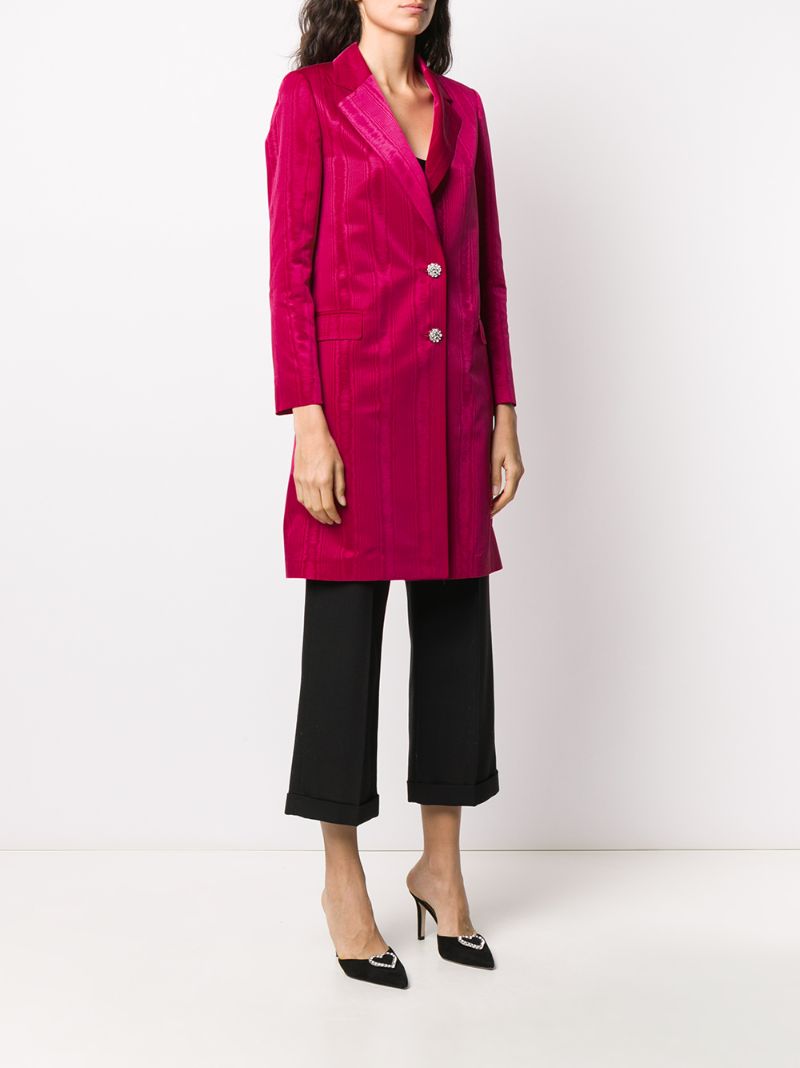 Shop Tagliatore Crystal Buttoned Long Blazer In Pink