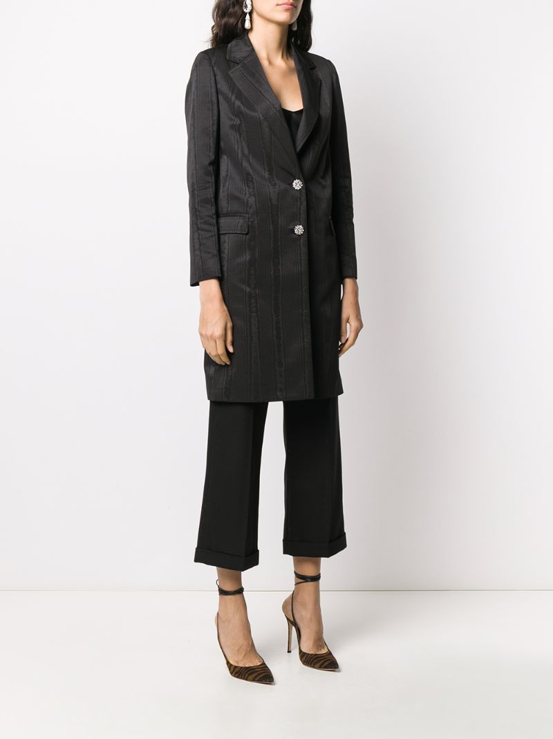 Shop Tagliatore Crystal Buttoned Fitted Coat In Black