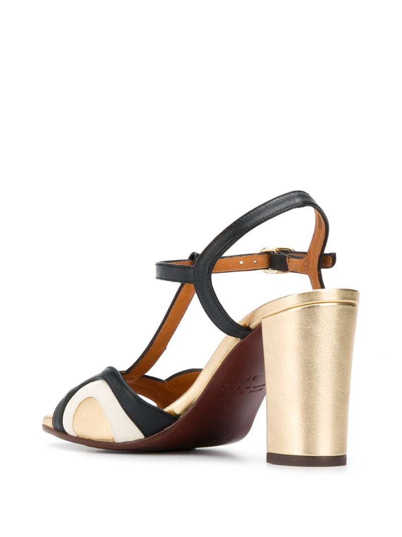 Shop Chie Mihara Banela 90 Metallic-print Sandals In Gold