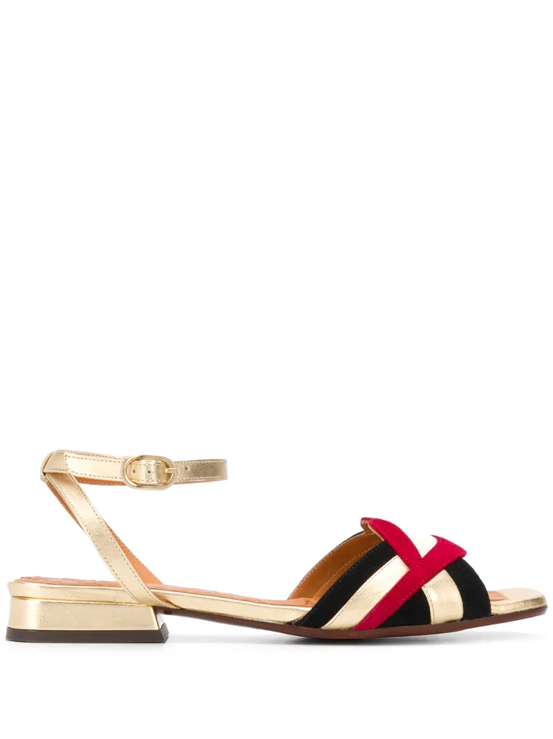 Chie Mihara Timai Flats In Red Suede And Leather In Red