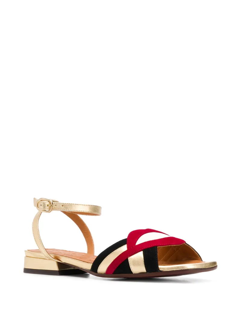 Chie Mihara Timai Flats In Red Suede And Leather In Red
