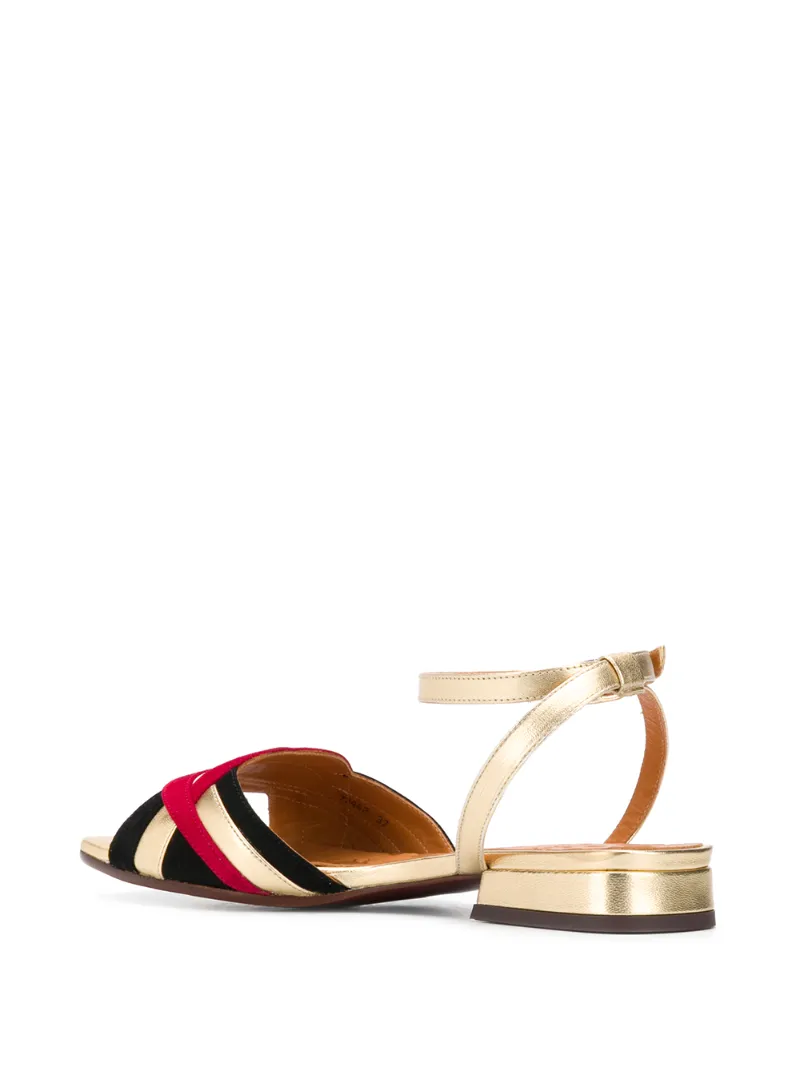 Chie Mihara Timai Flats In Red Suede And Leather In Red