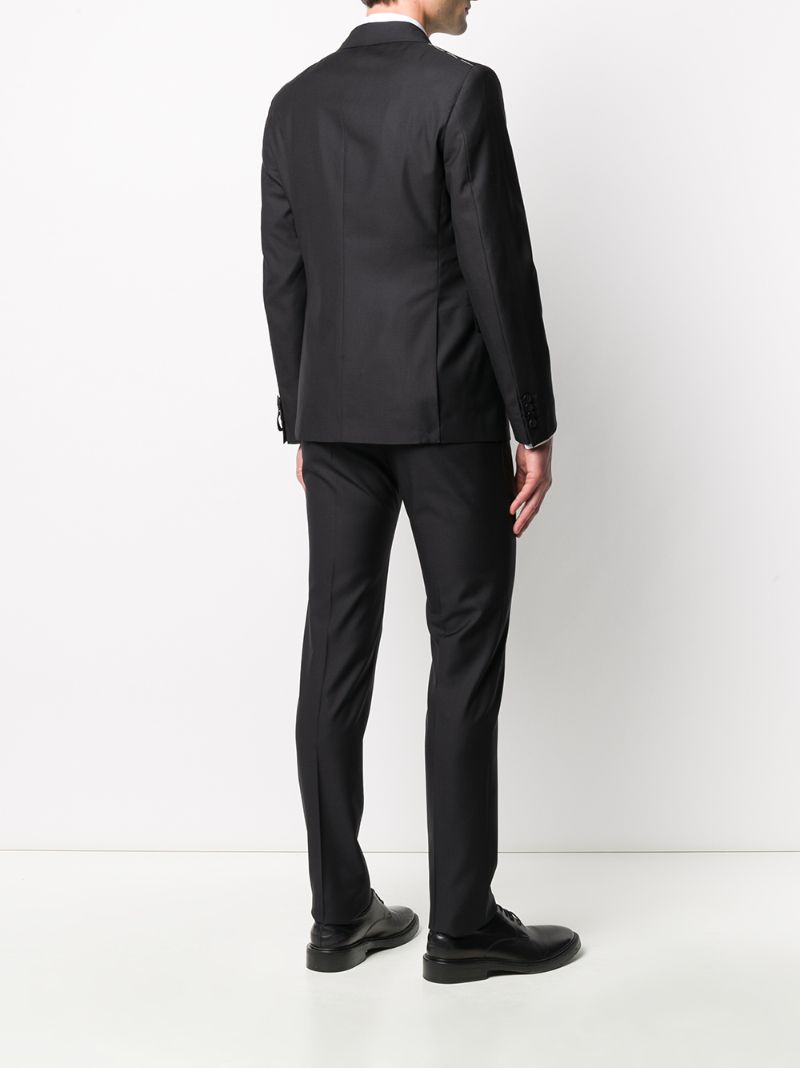 Shop Tonello Double-breasted Pleat Detail Suit In Black