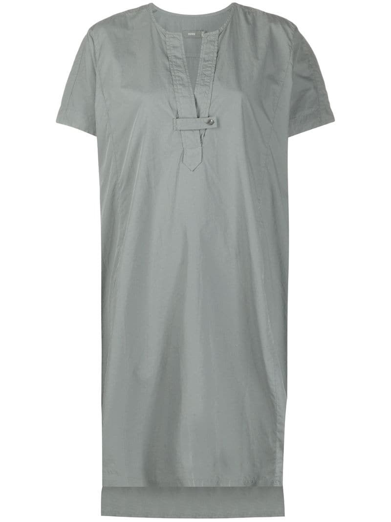 Closed Short Sleeve Shirt Dress In Green