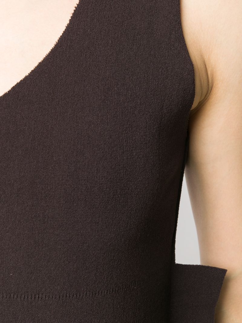 Shop Issey Miyake Kleid Mit V-ausschnitt In Brown