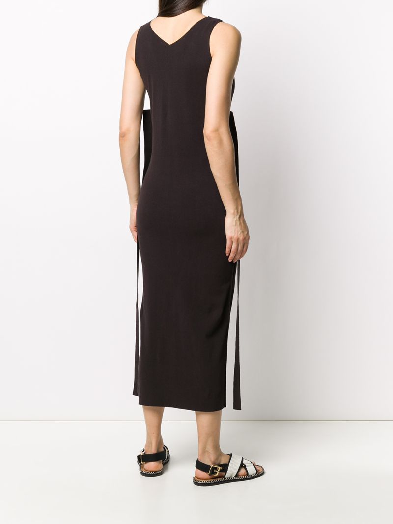 Shop Issey Miyake Kleid Mit V-ausschnitt In Brown