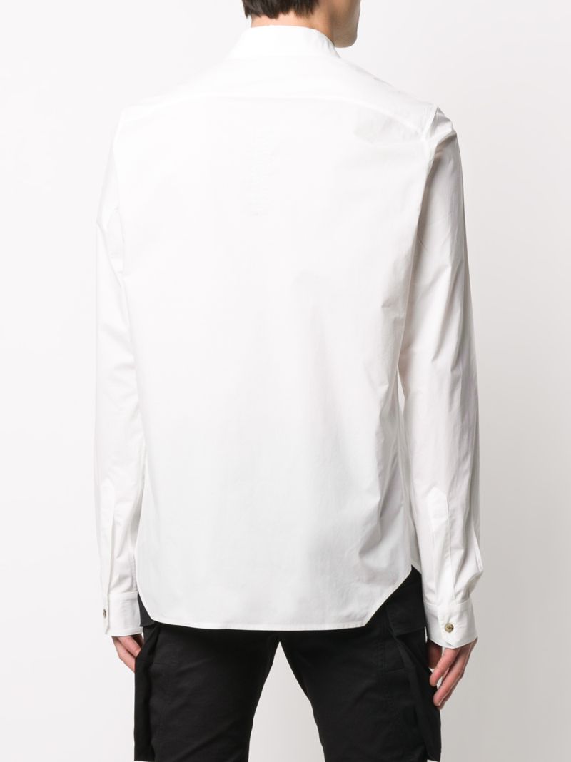 Shop Rick Owens Plain Long Sleeve Shirt In White