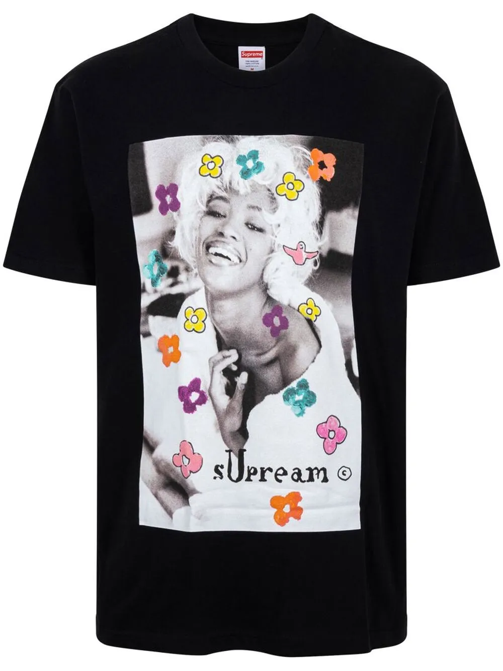 Supreme Naomi-print Cotton T-shirt In Black