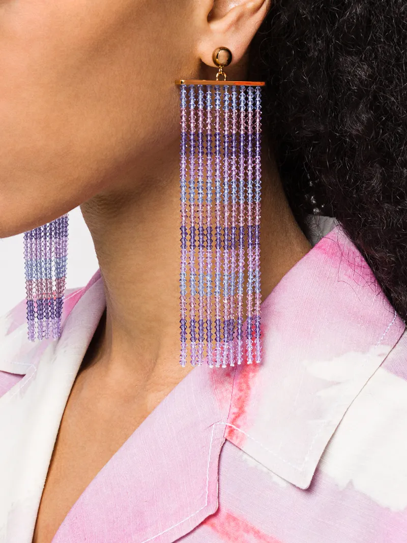 JACQUEMUS BEADED FRINGE EARRINGS