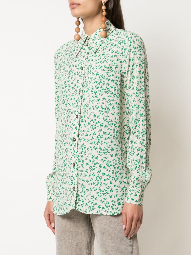 Shop Ganni Swirl Print Shirt In White