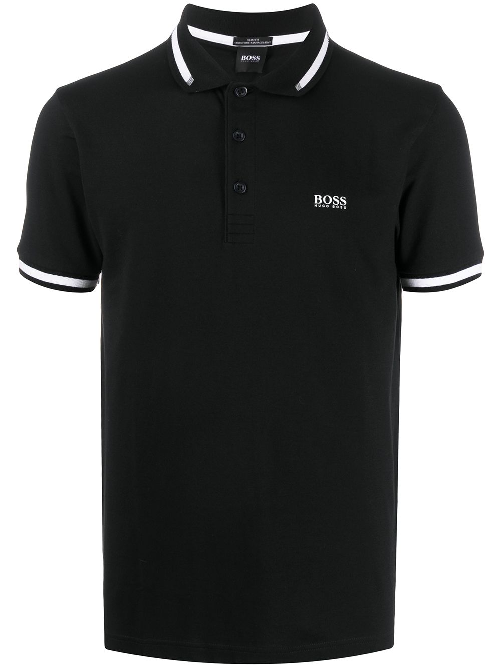 Hugo Boss Contrast-trimmed Polo Shirt In Black