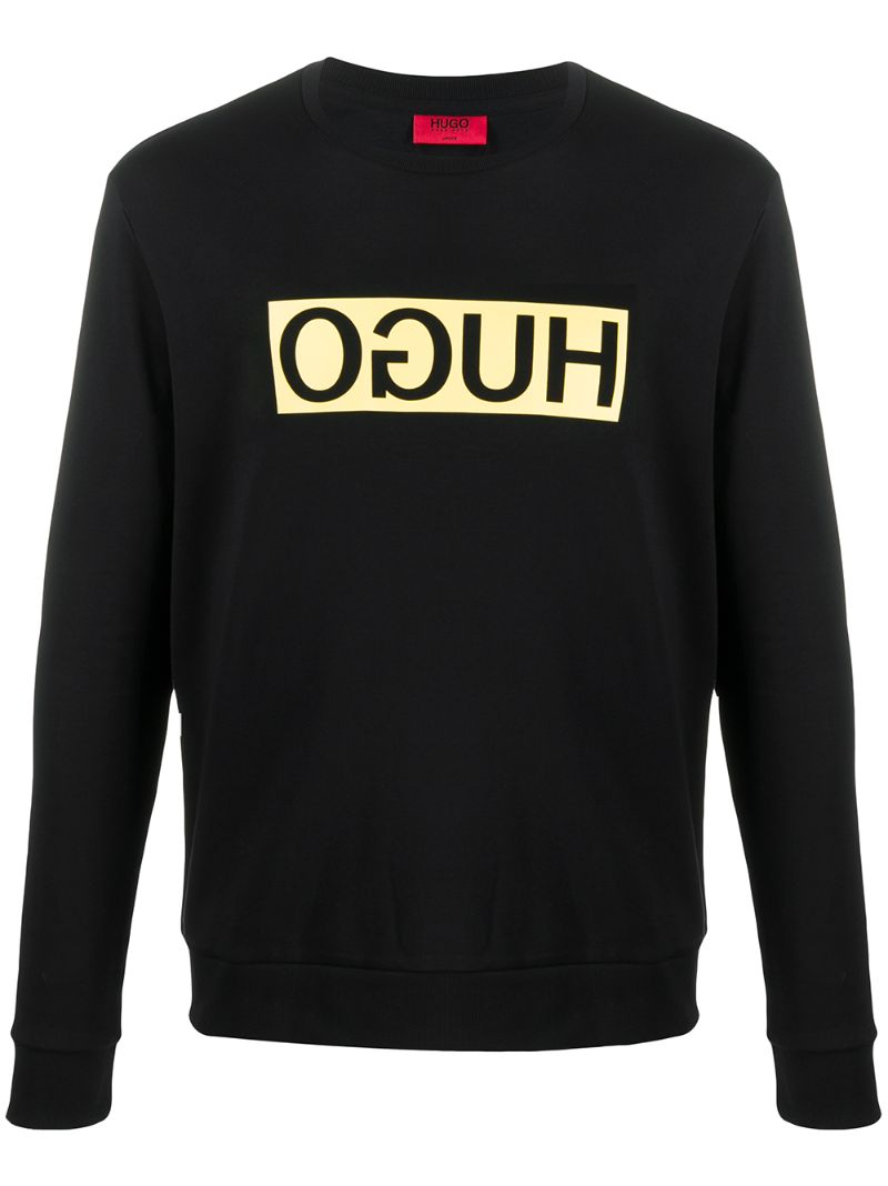 Hugo Boss Reversed Logo Sweatshirt In Black