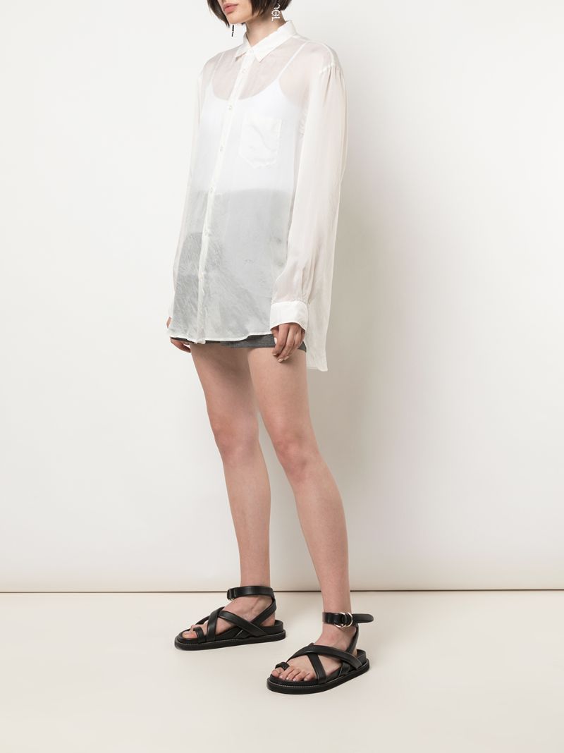 Shop Maison Margiela Long Sheer Shirt In White