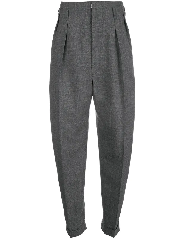 high waisted tweed trousers